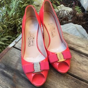 Salvatore Ferragamo peep toe pump